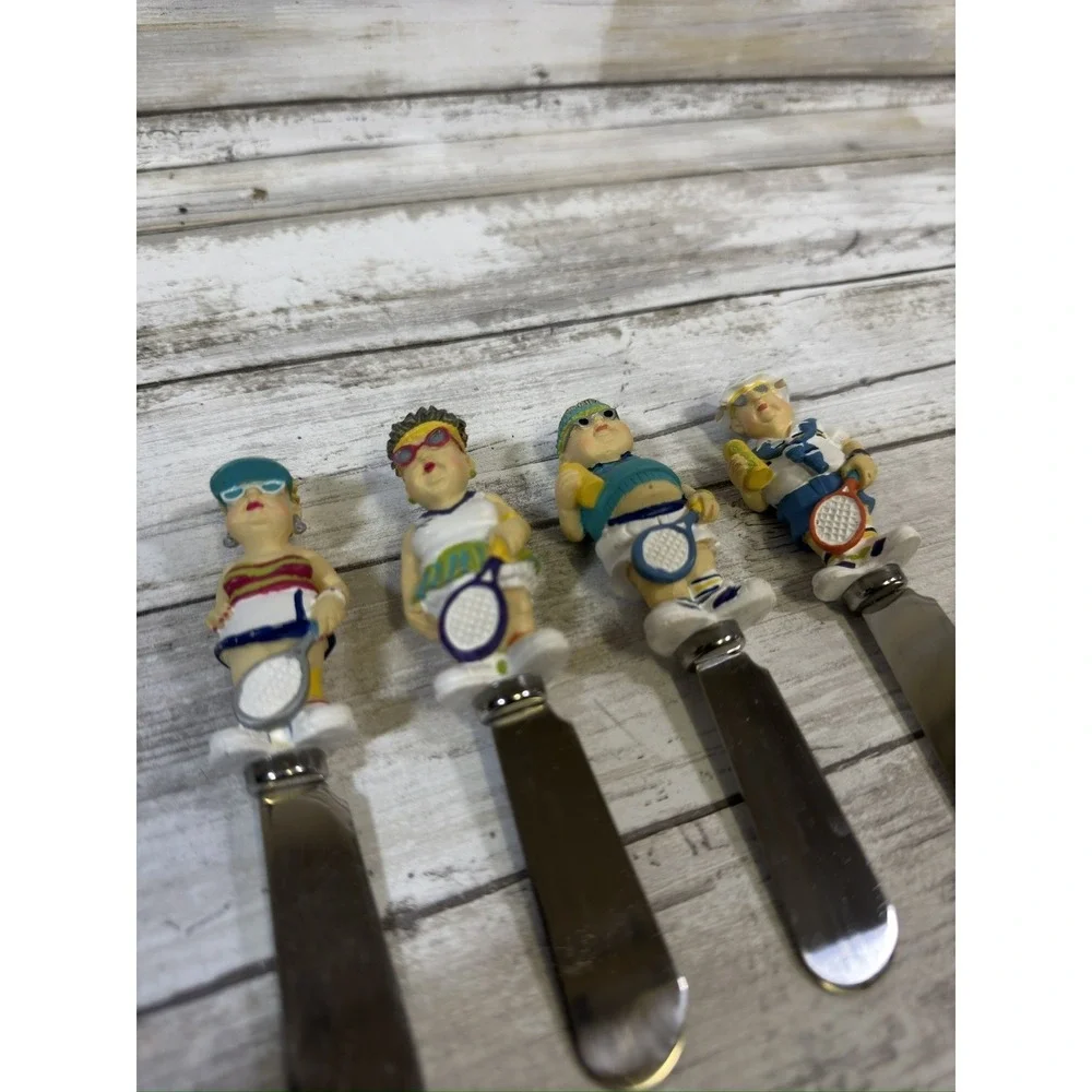 Boston Warehouse Old Man & Woman Tennis Folk Spreaders Lot of 4